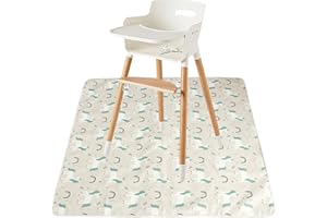MTFUN Splat Mat for Under HighChair,43 * 43 Inch Large & Waterproof & Non-Slip Baby Splat Mat High Chair Splash Floor Mat Baby Weaning Mat Splash Mat Under Highchair Play Mat and Table Cloth(Unicorn)