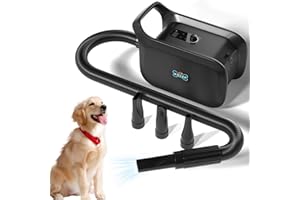 XKISS Hundefön Hundetrockner 4.5 PS / 3200 W Blower hundefön,Low Noise Tierhaartrockner mit Einstellbarer Geschwindigkeit Hundepflege-Trockner-Gebläse。(schwarz)