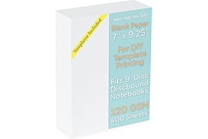 SORT OUT MY LIFE Blank 7 x 9.25 Inch Paper, 120 GSM, 400 Sheets, DIY Template Printing in Happy Planners, Classic Size Unpunched, Loose Leaf, White, Discbound 9 Disc Planner Refill