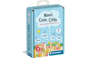 Clementoni - Nomi Cose e Città, Mazzo di 50 Carte su Parole e Categorie, per Bambini dai 6+ Anni e Tutta la Famiglia, 2-6 Giocatori, Idea Regalo Made in Italy, Lingua Italiana, 16563