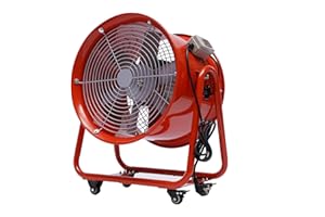 BJTDLLX Gebläse Baulüfter Axialventilator Bauventilator 220V 1100W Axialgebläse 2800U/min Tragbar Industrieventilator Ø400 mm Baugebläse, 15000m³/h Luftmenge