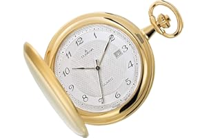 DUGENA Savonette Taschenuhr mit Kette, Quarzuhrwerk, 4460302-1