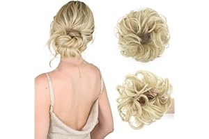 Vlasy Messy Bun Hair Piece for Women,Curly Wavy Hair Scrunchies Bun Extensions Hairpieces,Synthetic Hair Chignons Accessories Updo for Girls(101#,35g)