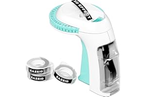 EazeID Embossing Label Maker Machine, Embossed Label Maker Handheld, Retro Omega S Labelling Machine with 3 Embossing Label Tape 3/8"(9mm) for Home Office and DIY, Green