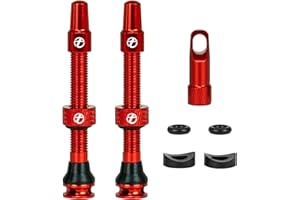 Thinvik Valve Presta Amélioré 48mm pour Pneus Tubeless – Kit Super Léger avec Capuchon et Outil de Démontage (Couleurs et Tailles Variées – Paire) pour Vélo de Course/VTT