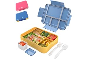 bumpli Pudełko na lunch Gourmet – pudełko śniadaniowe dla dzieci z przegródkami, idealne do szkoły, na wycieczki – wytrzymałe pudełko na kanapki, do szkoły, dla dzieci