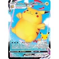 Pokemon Celebraciones Surf Pikachu VMAX, 25 cumpleaños, Arte