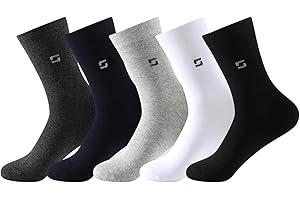 BALSETI Calcetines Hombre, 6 Pares, Estampados y Básicos, Multicolor, Blanco, Negro, Algodón, Talla Única (40-45)