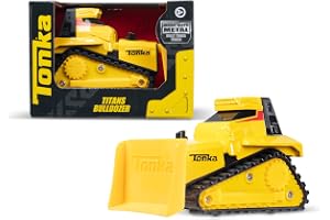 Basic Fun Tonka Steel Classics Titans Bulldozer – Bulldozer i stål för bygglek och utomhusspel