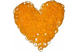 Yowamho 900 Orange Rubber Band with 24 S-Clips and 1 Small Crochet, Elastic.