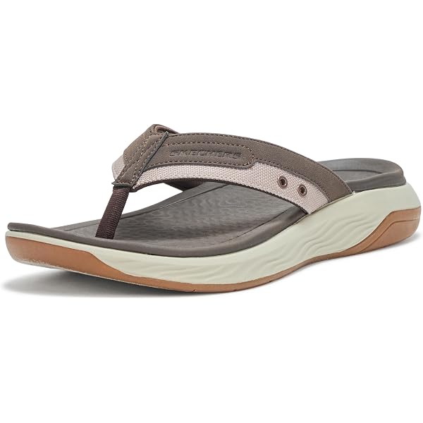 New Mens Skechers Silva-Falco Brown Thong Casual Beach Flip Flops Sandal Size 11 Amazon.com | Skechers Men main image 3