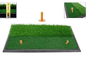 LL-Golf® Golf 2 in 1 Abschlagmatte 60x30 cm mit Rough + Fairway inklusive Gummi Tee/Training Übung Matte/Massive Übungsmatte zum Trainieren des Golfschwung im Garten oder Garage