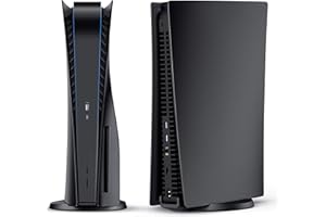 Nepagz Façades de Protection Noir Plaque de Remplacement pour Disc Version Console, Plaques Latérales Antichoc Rigides Shell Case Skin pour Disc Version Console - Noir