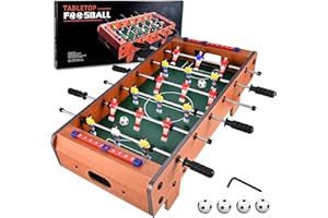 Tigvio Mini Tischkicker, Kickertisch (Aktualisierung), Tischfussball mit 6 Stangen und 4 Kickerbälle, Tischkicker Kinder, 50.5 x 24.5 x 15 cm Mini Tischfussball Kinder, Kicker Einfach zu Montieren