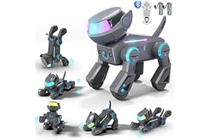 MUZREES 2025 Ferngesteuerter Roboter Hund ab 3 Jahren Kinder,Programmierbarer Roboterhund mit Bluetooth und LED-Auge,Interaktiver Intelligentes Wiederaufladbarer Robohund Robot Dog für Jungen Mädchen