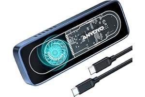 ANYOYO Case SSD M.2 NVMe Enclosure con ventola, 10Gbps USB 3.2 Gen 2 Case NVMe per NVMe PCIe M-Key /B+M Key(NON SUPPORTA SATA), Adattatore SSD M2 NVMe USB Supporta 2280/2260/2242/2230