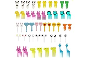 BOOTOOW Tiere Obstgabeln，250 Stück Obstgabeln Kinder，Picks Obst Gabeln Wiederverwendbar，Mini spieße Zahnstocher Bento Box Zubehör Kinderparty