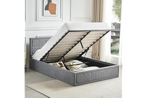 Blisswood Ottoman Bed With Memory Foam Mattress, 4ft Small Double Upholstered Bed Frame, Ottoman Bed With Storage & Wooden Slats Small Double Bed Frame (4ft Small Double Bed With Mattress Included)