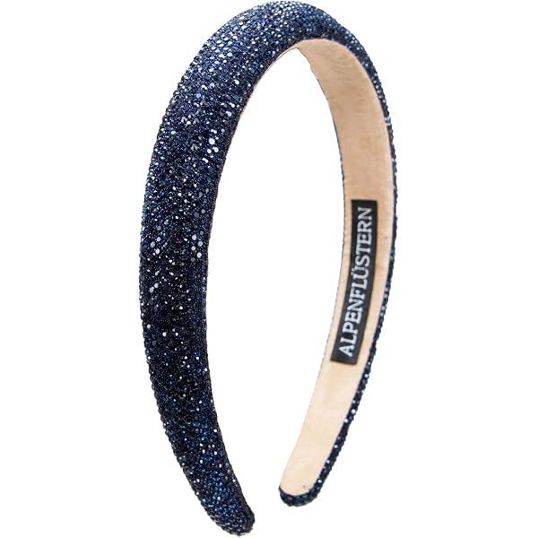 Strass-Stirnband Mit Blauen Kristallen - Schmales Haarband Für Partys, Hochzeiten & Täglichen Styling (ca. 1,7 Cm Breit)