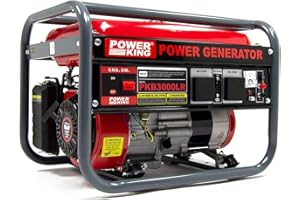FVLFIL PowerKing 2200w Petrol Generator PKB3000LR 2.75KVA 6.5HP 4 Stroke with 2 x 230V 13Amp Sockets - 2 Years Warranty