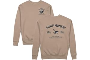Surf Monkey Sudadera orgánica con Cuello Redondo Save The Oceans