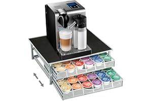 MAYMA Porte-Capsules,Tiroir de Rangement 72 Pièces pour Dosettes,Tassimo Tiroirs à Capsules de Café,Porte Dosette Tassimo,Support pour Machine à Café Avec Organisateur de Dosettes
