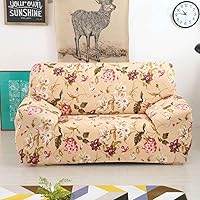 House of Quirk Universal Sofa Cover Big Elasticity Cover for Couch Flexible Stretch Sofa Slipcover (Beige Flower Pink…