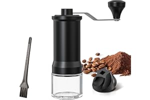 OrkeyDolk®Handkaffeemühle, manuelle Kaffeemühle mit hochpräzisen Keramik-Kegelmahlwerk, 30-stufig einstellbar, für Aeropress, Espresso, Pour Over, French Press und Moka-Kännchen.