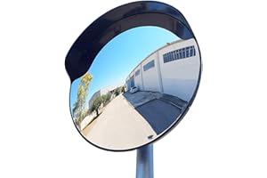 SNS SAFETY LTD Miroir de Circulation Convexe 45 cm pour Routes, Entrepôts, Garages, Magasins et Bureaux, Noir, avec avec Support pour Tube 48 mm