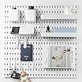 Yuroochii Pegboard Combination Wall Organizer Kit, 4 Pieces Pegboards and 17 Accessories Modular Hanging, Wall Mount Display Peg Board Panel Kits for Bedroom Home Office Bathroom