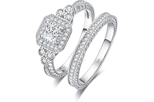 JewelryPalace Infini Empilable Bague Taille Princess Émeraude Pierre Argent 925 Femme, Classic Cubic Zirconia Bague Fiançailles Promise Anneau Alliance Plaqué Or Jaune Or Rose, Ensemble Bijoux Mariage