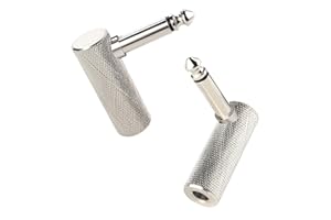 Cable Matters 2-Pack Jack Right Angle Adapter - 6.35mm Jack TS Right Angle Guitar Adapter, for Electric Guitars, Bass AMP, Mixers & Equalizers