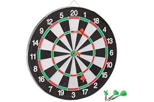 Aurora Store Bersaglio con 4 Freccette Diametro 36 cm bifacciale Gioco tirassegno 36x36 cm