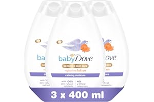 Baby Dove Calming Night Time Lotion – Gentle Chamomile Baby Moisturiser for Sensitive Skin, Relaxes & Soothe Before Bed, 3 x 400ml