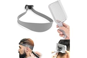 LJEVANDRIA Haarschneidekamm Friseur Kamm,Verstellbare Haarschneide Schablone, Fade Kamm Männer Barber Set,Gebogenes Silikon Haarschnittband Haare Schneiden übergang Haarschneidemaschine