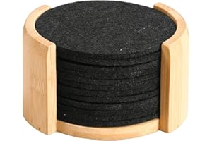 Kesper | Untersetzer, 12er Set, Material: Bambus, Textil, Maße: ø 10 cm/Stärke: ca. 0,4 cm, Farbe: Braun, Schwarz | 58747
