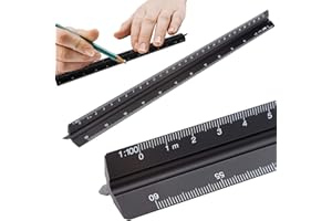 VCSJW Dreikantmaßstab,Lineal 30 cm,Maßstab Lineal,Aluminium Architektonisches Lineal Metrische Skalen 1:20, 1:25, 1:50, 1:75, 1:100, 1:125,für Architekten,Lngenieure,Zeichner (Metrische Einheiten)