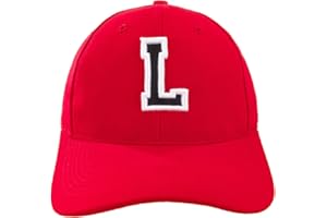 4SOLD Unisex Jungen Mädchen Mütze Baseball Rot Cap Marineblau Hut Kinder Kappe Alphabet A-Z Gestickt in der EU