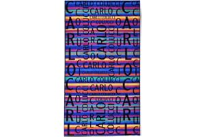 Carlo Colucci Strandtuch Matteo in weicher Baumwolle aus edler Jacquard-Qualität, Farbe:Blau und Pink, Größe:100 x 180 cm