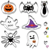 SULOLI Halloween Cookie Mould (10 Units), Halloween Cookie Cutters, Stainless Steel Cookie Design for Cookie Decoration, Cake