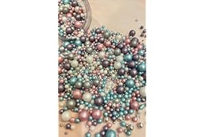CAKE N BAKE Metallic/Shimmer Balls Edible Cupcake Cake Topper Sprinkles (90G Tub) (Mermaid Shine)