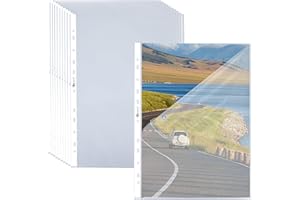 ‎AGOER 50er Extra Stark Prospekthüllen A4+ Typ L/Oben und Seitlich Offen,160µ Klarsichthüllen A4 Glasklar Folien zum Abheften Glassichtshüllen mit Lochung Klarsichtfolien für Papier, Fotos, Dokumenten