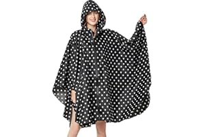 NUUR Women’s Rain Poncho, Unisex Rain Cape, Waterproof Festival Raincoat, Reusable Rain Poncho, Hiking, Cycling, Outdoors, Multi-Purpose Rain Jacket with Hood