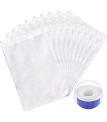 10 Stück Pool Skimmer Socken – Filtersocken Zur Feinfilterung, Wiederverwendbar, Weiß