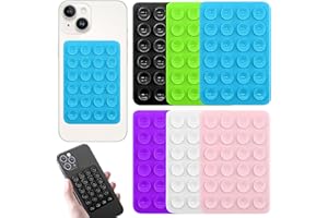 FLZONHUT Ventouse Telephone Portable,6 Pièces Support Carré pour Téléphone Double Face Silicone Antidérapant Mains Libres à Ventouse pour Téléphones Mobiles