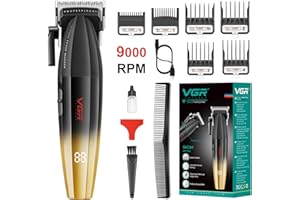 ‎VGR VGR 003 Fresh Fade Haarschneider, Professioneller Haartrimmer, Schnur/Akku-Haarschneider mit LED-Display