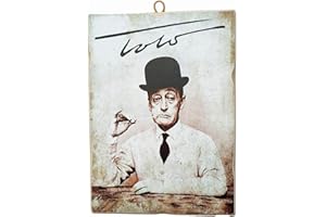 KUSTOM ART Quadro Quadretto Stile Vintage Totò da Collezione Stampa su Legno 25x18 cm