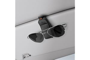 Spigen Tesla Model Y 2025 Juniper/3 2023 2024 Highland 2025 Vegan Leather Universal Silicon Clip Sunglasses Holder for Car Sun Visor Car Accessories Compatible With BMW, Ford, Etc - 2 Pack, Black