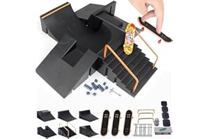 Befitery Juego de Rampa para Monopatín con Dedos, Pista Skate Dedos, Skate Park Fingerboard para niños, Pista Mini Finger Skate Kit