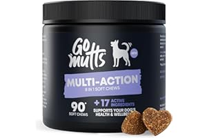 Go Mutts 8-in-1 Multivitamin for Dogs, 90 Soft Chews, Dog Vitamins and Supplements for Joint Support, Digestion, Heart,Skin, Coat Care, Multi-Action Daily Supplement for All Breeds